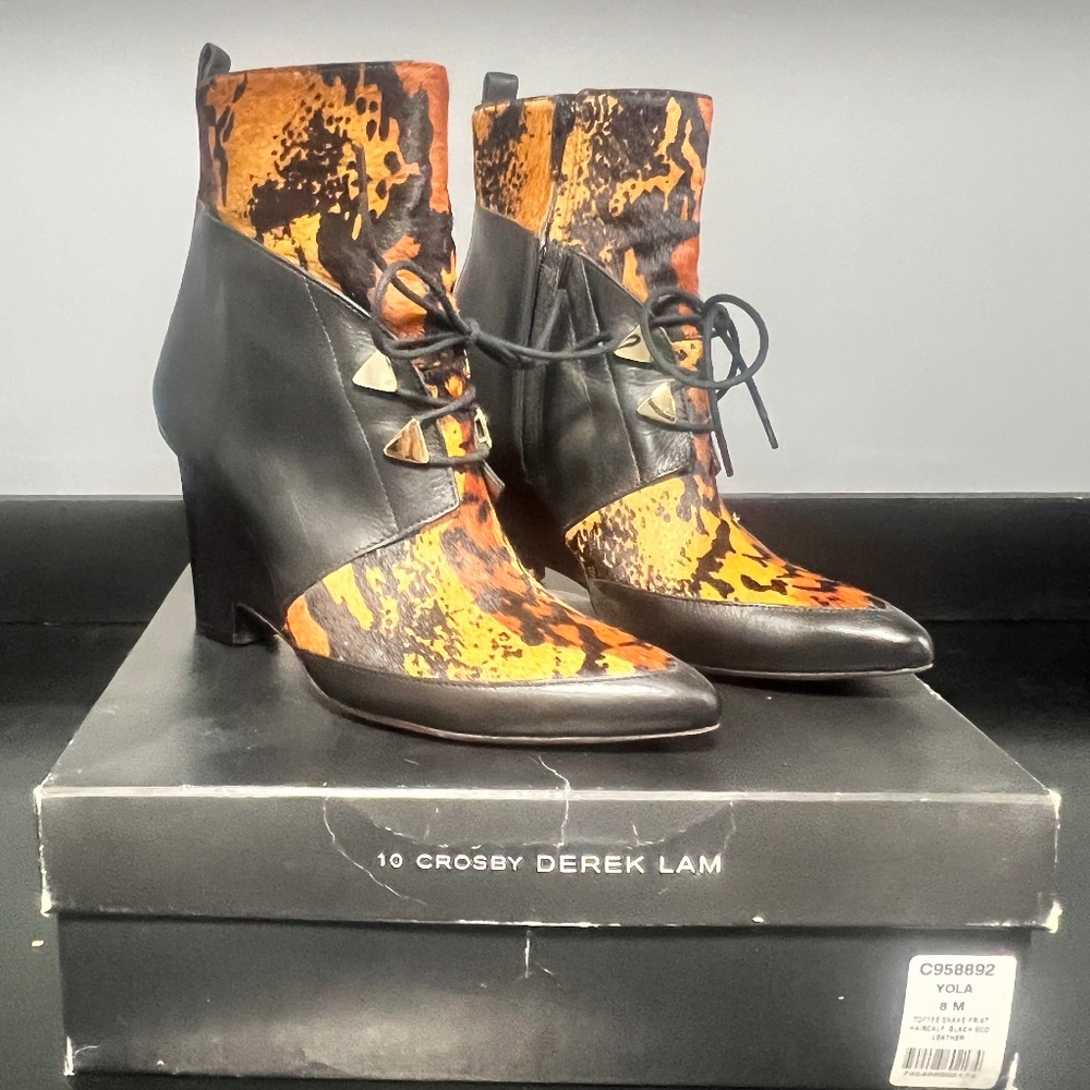 Derek Lam 10 Crosby Yola Calf Hair Wedge Boot Size 8